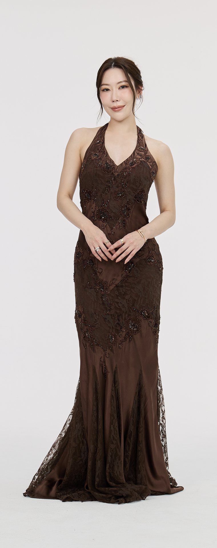Cache Grey & Black Evening Gown D12