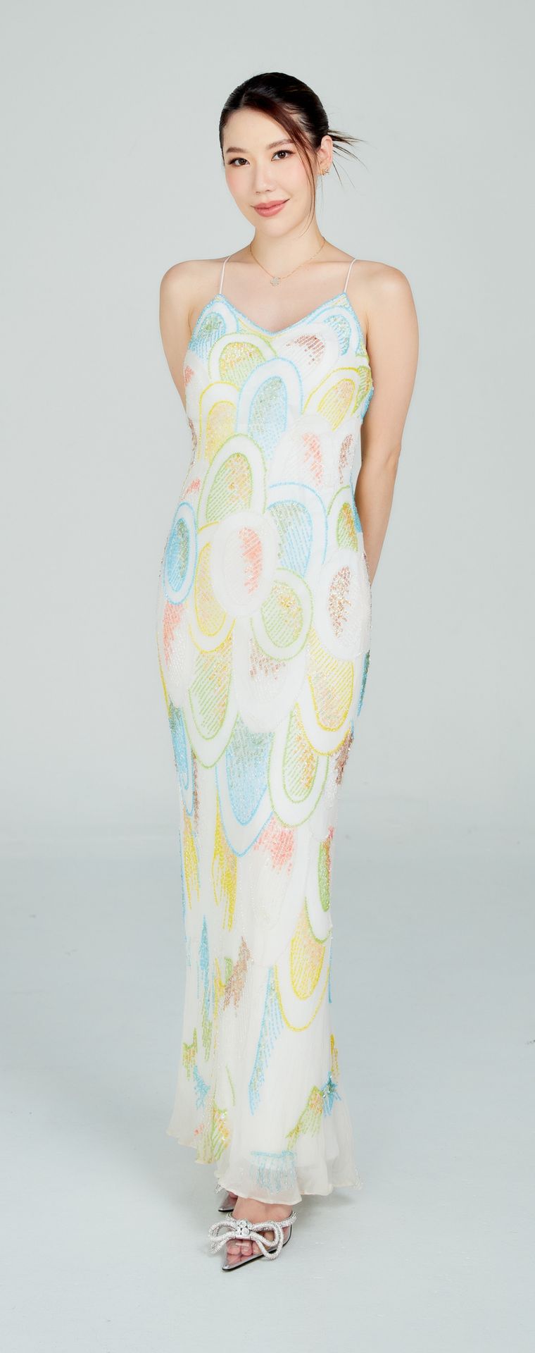Cassandra Stone White Evening Gown W01