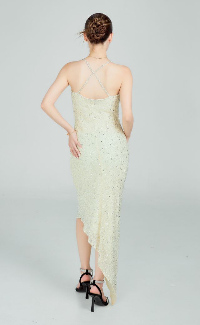 Interlude Yellow & Orange Evening Gown Y02 — Back