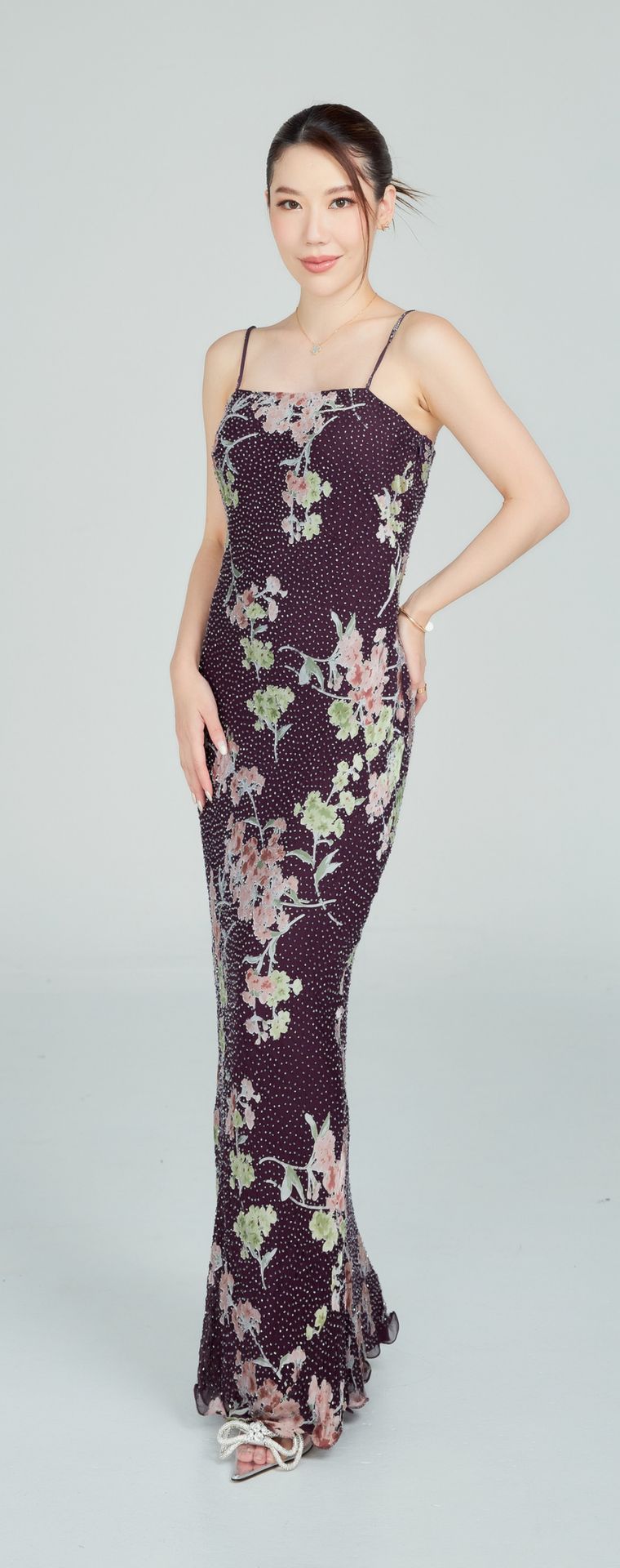 Mon Cheri Pink, Purple, Red Evening Gown P20 — Front