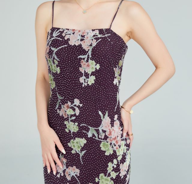 Mon Cheri Pink, Purple, Red Evening Gown P20 — Detail