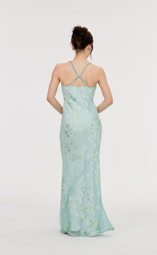 Monsoon Blue & Navy Evening Gown G19 — Back