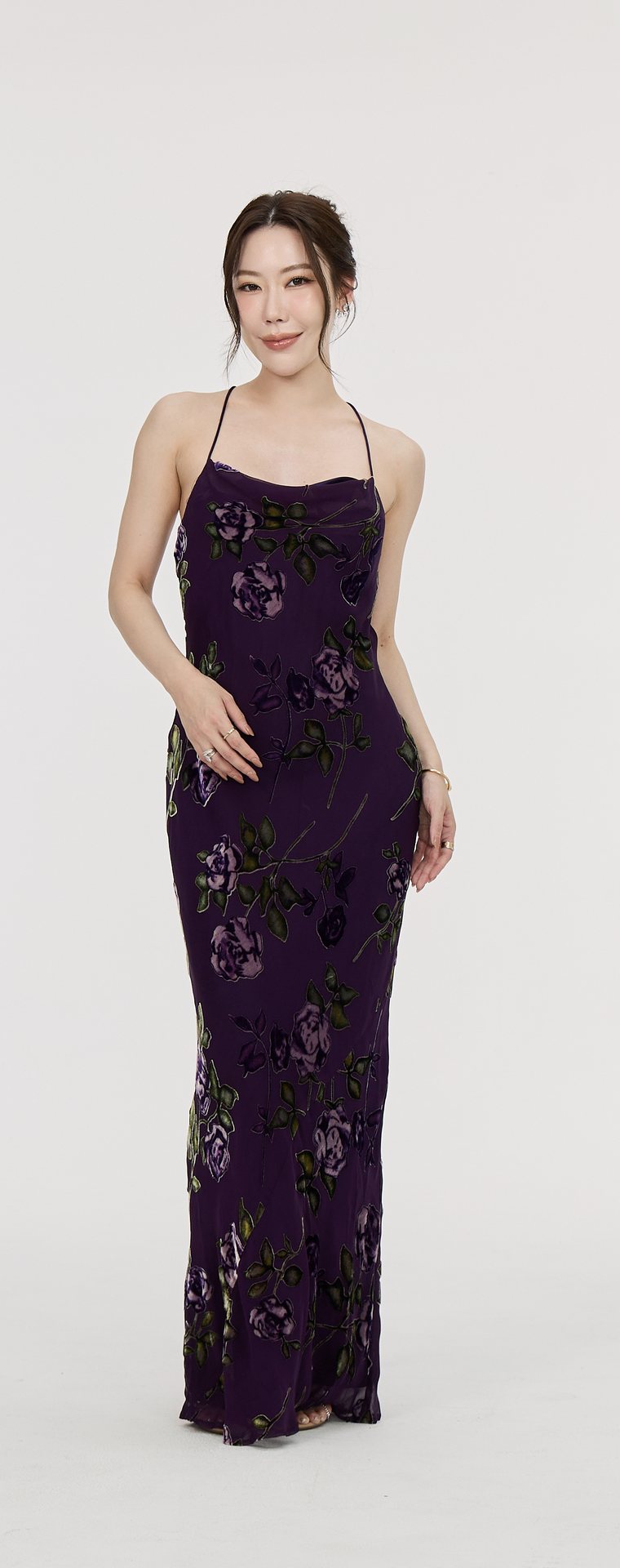 Monsoon Pink, Purple, Red Evening Gown P39 — Front