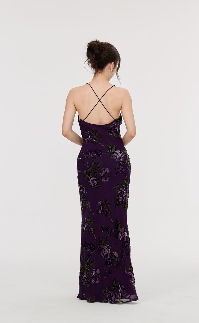Monsoon Pink, Purple, Red Evening Gown P39 — Back