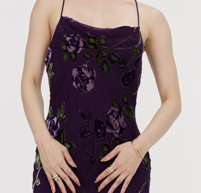 Monsoon Pink, Purple, Red Evening Gown P39 — Detail