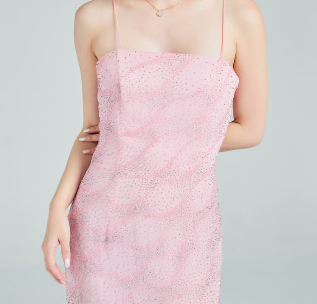 Riva Designs Pink, Purple, Red Evening Gown P16 — Detail
