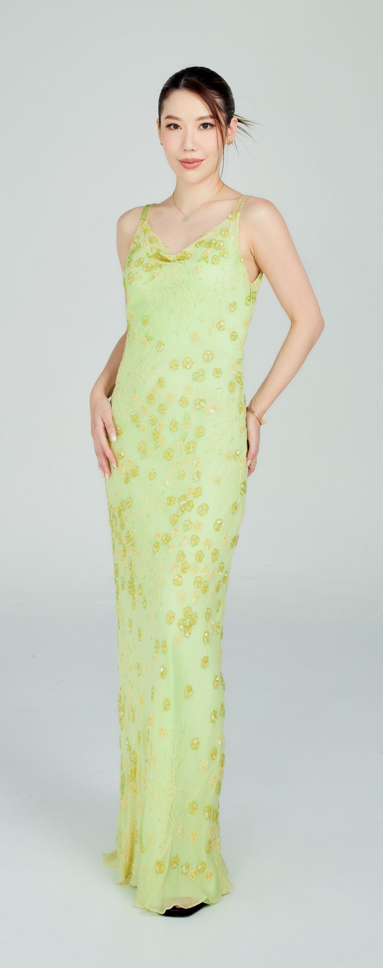 Scala Green Evening Gown G07 — Front