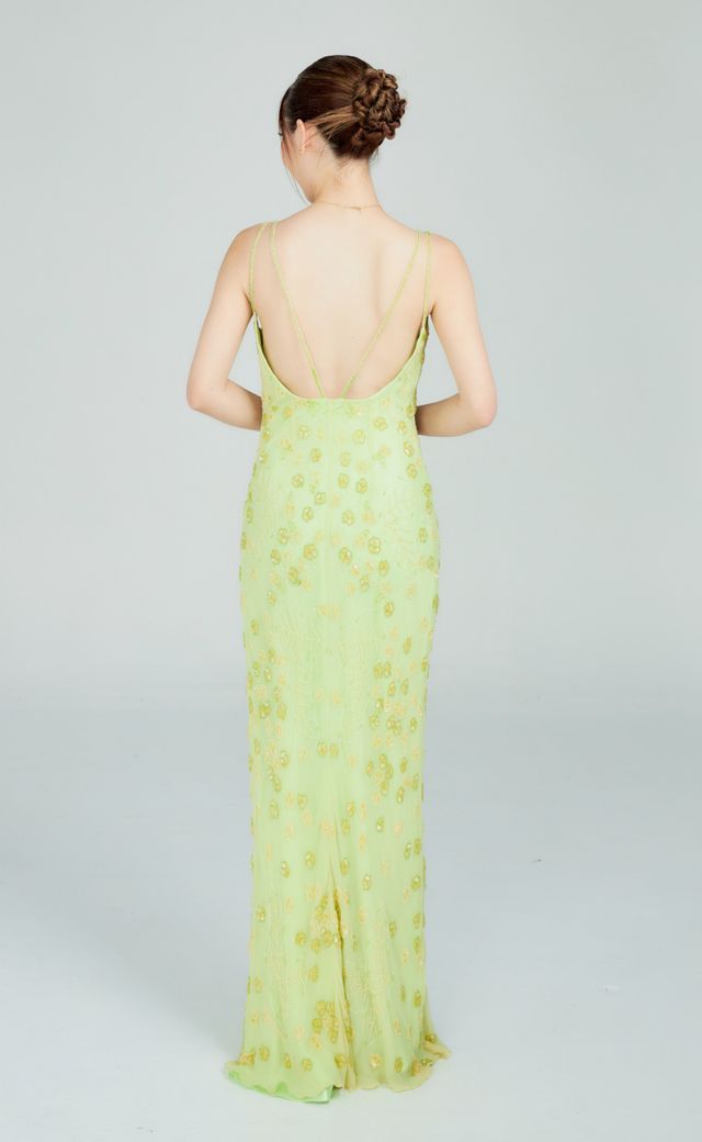 Scala Green Evening Gown G07 — Back