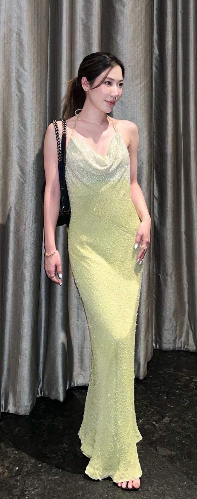 Sue Wong Green Evening Gown G11 — Front