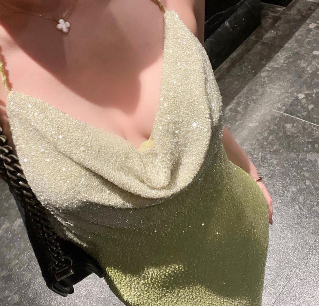 Sue Wong Green Evening Gown G11 — Detail