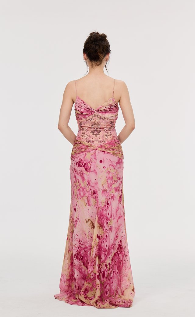 Sue Wong Pink, Purple, Red Evening Gown P38 — Back