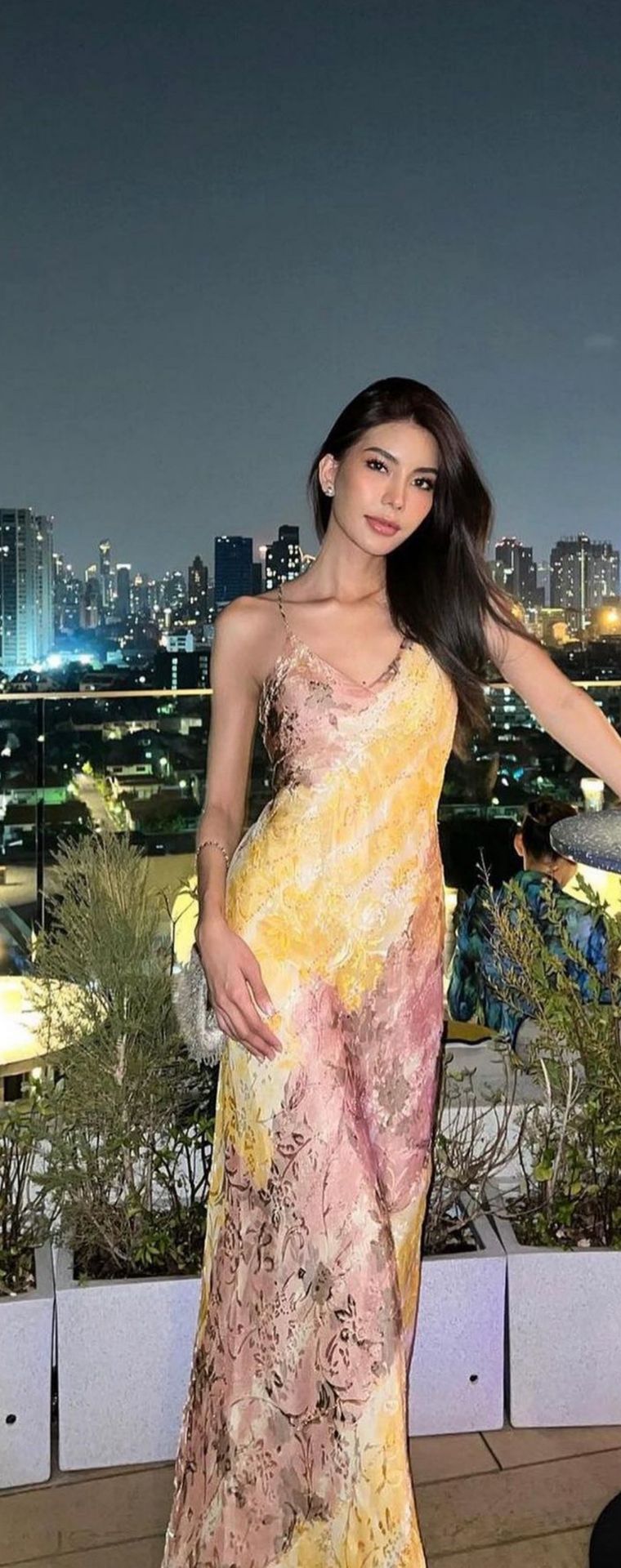 Sue Wong Yellow & Orange Evening Gown Y09 — Front