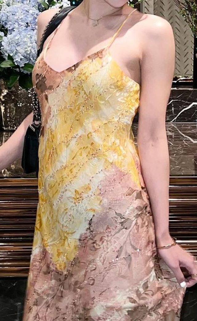 Sue Wong Yellow & Orange Evening Gown Y09 — Back