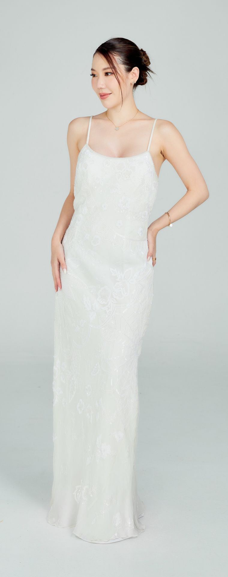 Vintage White Evening Gown W05